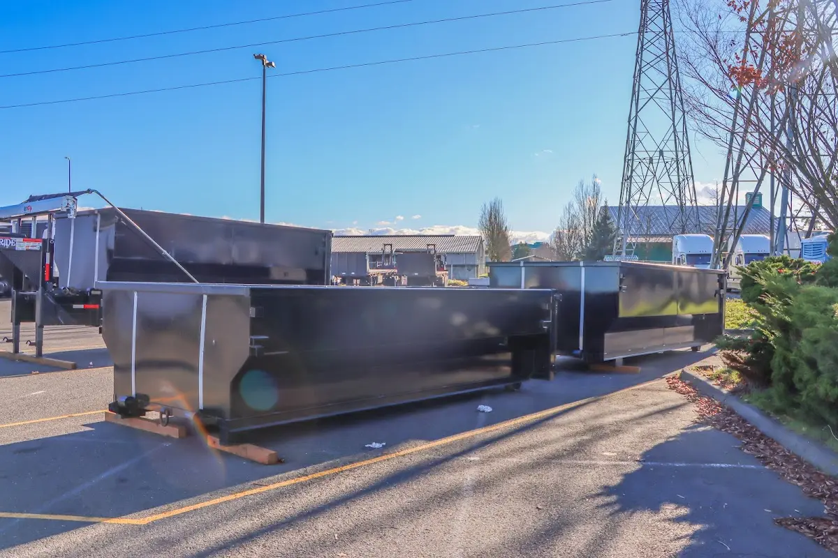 Roll-off dumpster ready for waste disposal at job site for Construction Dumpster Rental in Florin